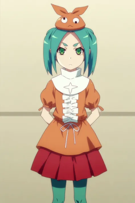 bakemonogatari style, rating_safe, score_10, score_8, sharp, anime screencap, flat colors, flat shadows,  ononoki yotsugi <lora:Bakemonogatari-multiple_characters-PDXL:0.8>