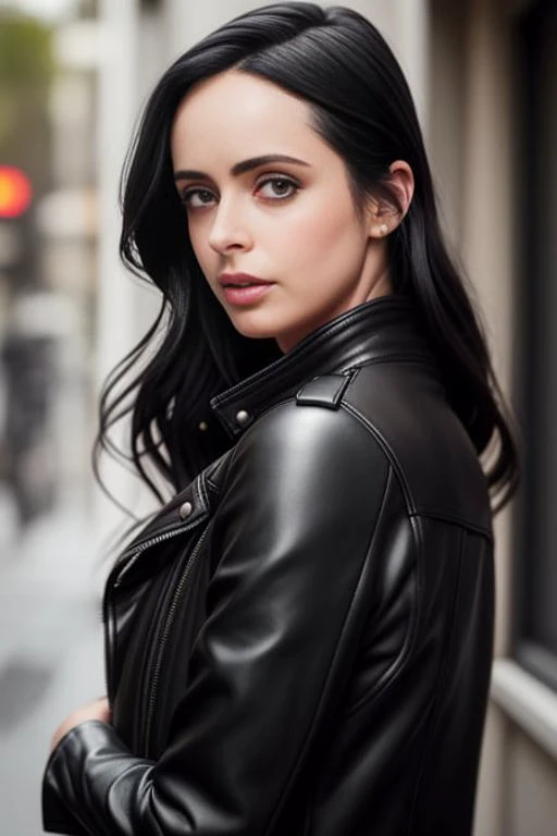 photo of GITSKirstenR, nightime on a rainy street,   leather jacket, red top, jeans, sexy, realistic, sweat, wet, seamless, nice body, tall, thin, nightime, Photo, (sharp focus:1.2), attractive young woman, (beautiful face:1.1), detailed eyes, (smile:0.7), (body freckles:0.9), (medium breasts:0.8), (toned body:1.2), shiny (brown hair:1.1), wearing (sundress:1.2). depth of field. 4K, HDR. by (James C. Christensen:1.2|Jeremy Lipking:1.1).