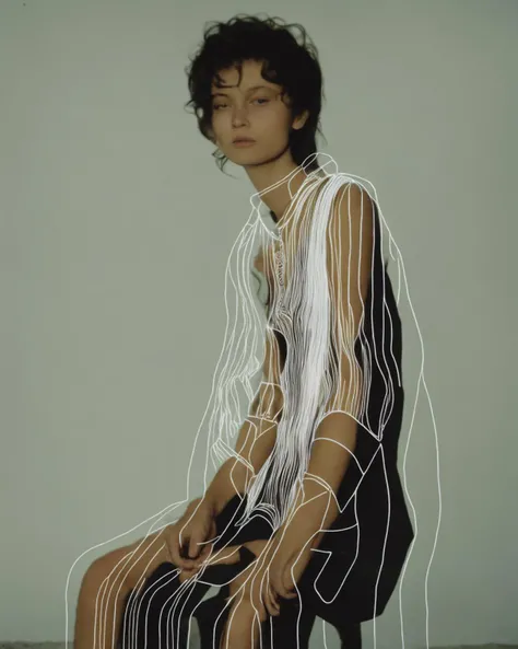 Thin man,Protruding pelvis,Protruding ribs,hunger,distinct clavicle,big breasts thin waist