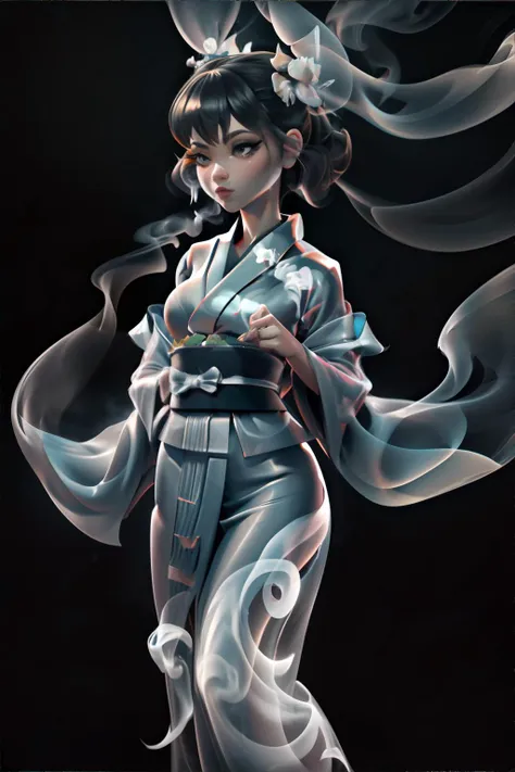 <lora:lookslikesmoke:0.8>, smoke looks like woman wearing kimono, made of smoke || smoke, masterpiece, 8k, high resolution, shallow depth of field, sharp focus