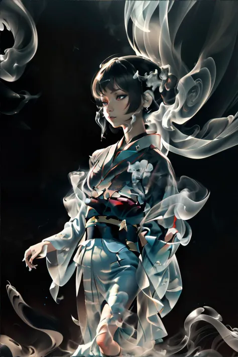 <lora:lookslikesmoke:0.8>, smoke looks like woman wearing kimono, made of smoke || smoke, masterpiece, 8k, high resolution, shallow depth of field, sharp focus