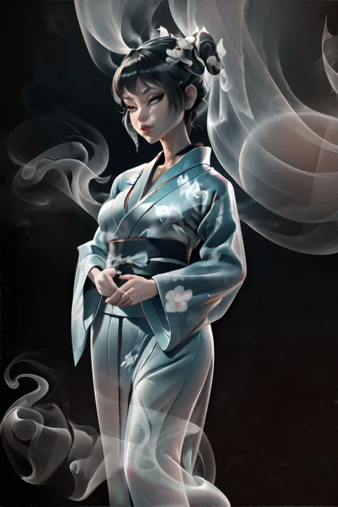 <lora:lookslikesmoke:0.8>, smoke looks like woman wearing kimono, made of smoke || smoke, masterpiece, 8k, high resolution, shallow depth of field, sharp focus