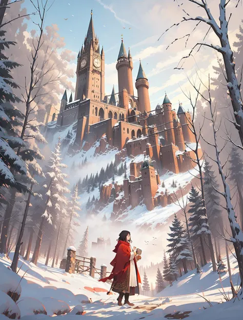 looking up, solo, half shot, detailed background, detailed face, ( magic_circle, Rune_Magic theme:1.1), hogwarts student, (gryffindor :1.1), scarf, robe, cloak, (style-swirlmagic:1.0), casting spell, magical forest in background, cinematic atmosphere, moonlit night, <lora:snowlight:1>,