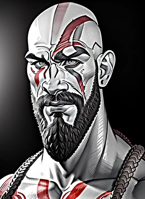 1man, kratos from God of War,charachter, beautiful, devian art, trending artstation, digital art, detailed, realistic, humanoide, character,cinematic sho ,cinematic lights, kratos, high textures, high resolution, dreamlikeart, 8k, highly detailed, caricatrix <lora:Caricatrix:0.8>