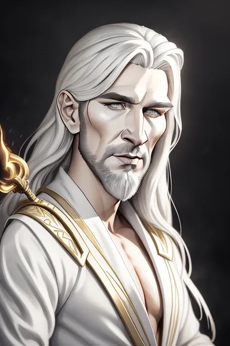 photorealistic photo of a handsome young male wizard, white wizard shirt with golden trim, white robe moving in the wind, long white hair, fully clothed, perfect face, handsome, (perfect composition:1.4), deviantart hd, artstation hd, concept art, detailed face and body, award-winning photography, margins, detailed face, detailed hands, ,backlight, 12k ultrarealistic, ray tracing, intense gaze, looking at the viewer, cinematic lighting, art by Grzegorz Rutkowski, embers, high fantasy background, action pose, hands up to 90 degrees, holding a small magic wand, water splash, misty, caricatrix <lora:Caricatrix:0.8>