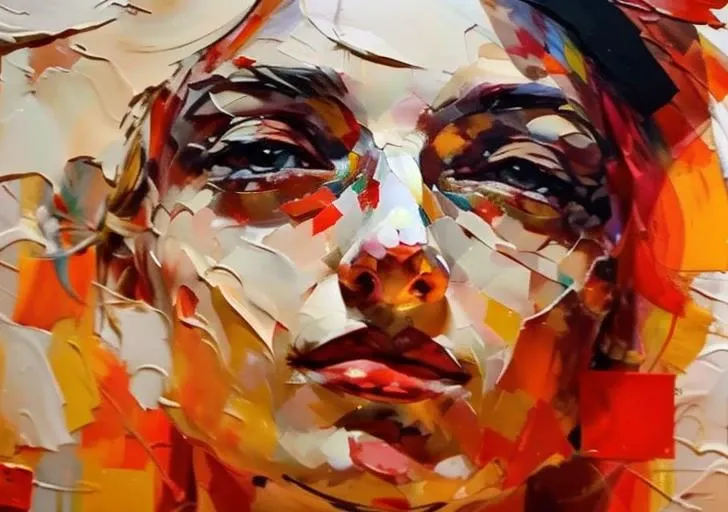 impasto painting, paint, portret a women <lora:pos:1> pos