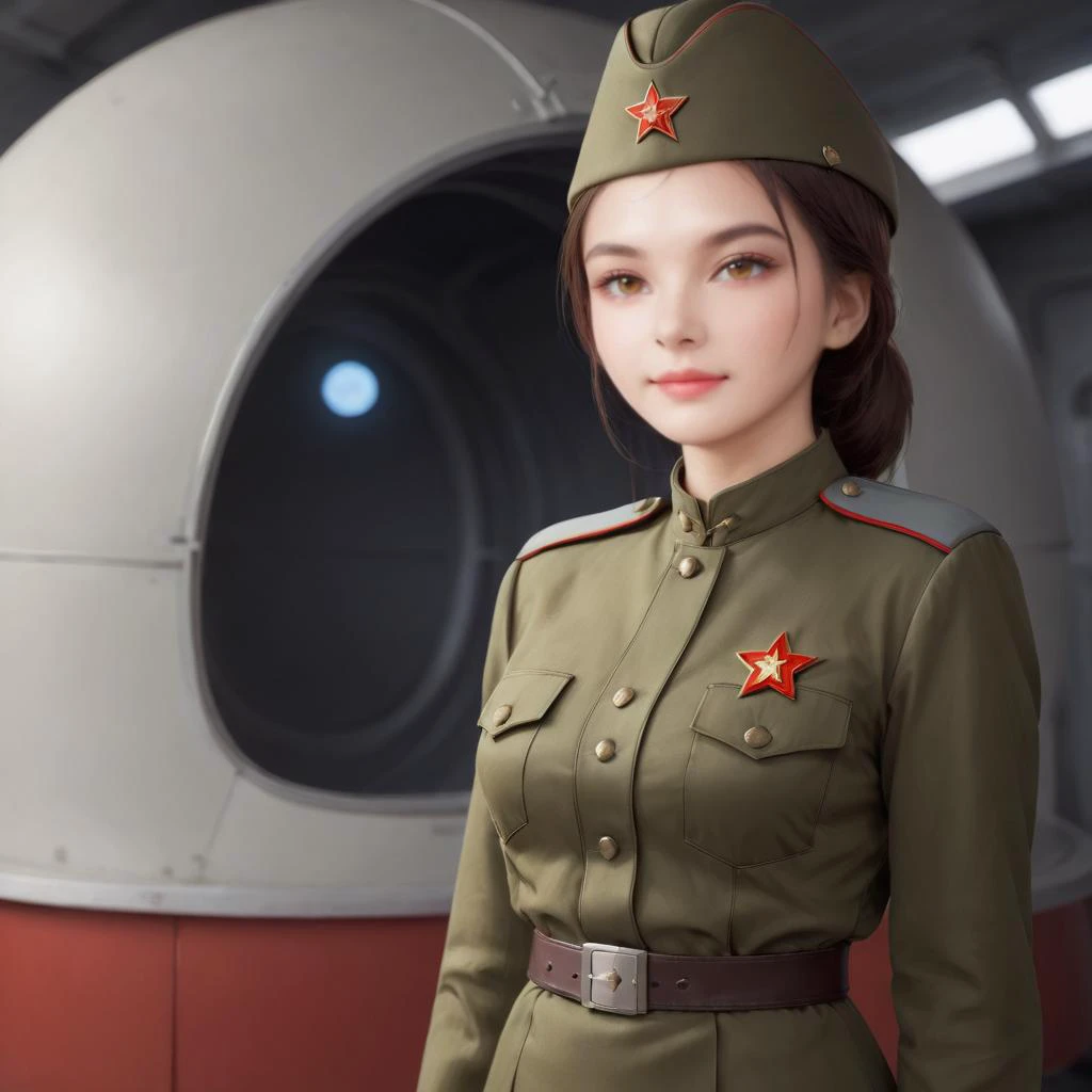 <lora:SDXL 50Soviet Military uniform-000003:0.7>
1girl,solo,Soviet Military uniform, spacecraft, space station, space,
best quality, high quality, highres, masterpiece,