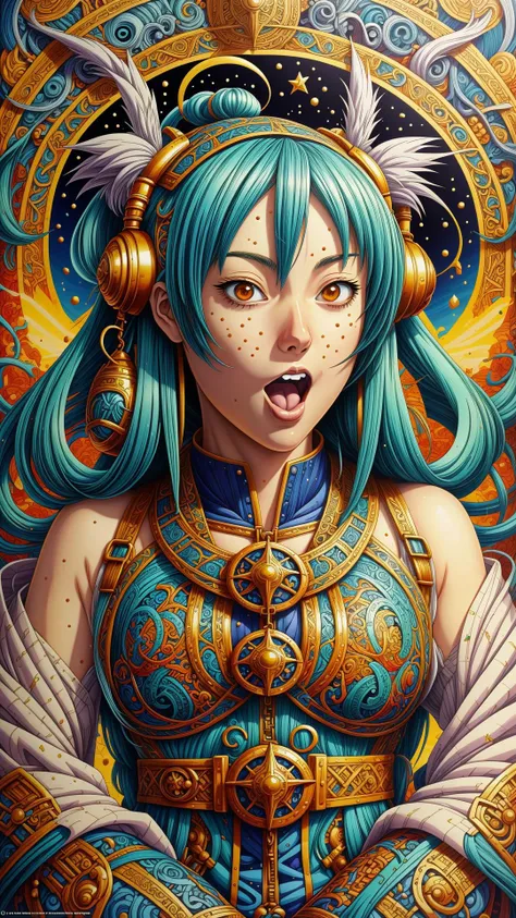 <lora:GaelicPatternStyle:1> GaelicPatternStyle portrait of the young, funny hermit, anime fantasy illustration by tomoyuki yamasaki, kyoto studio, madhouse, ufotable, trending on artstation