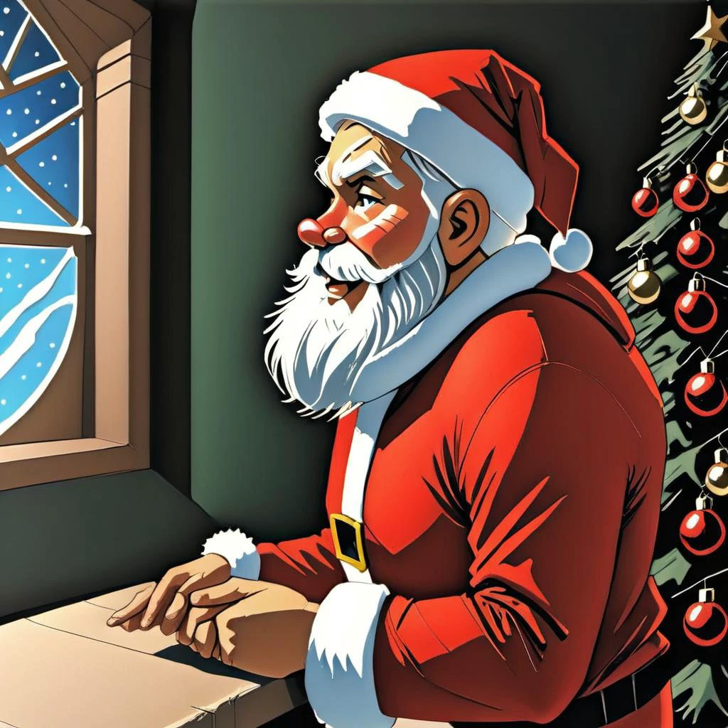Side Profile, Santa Clause <lora:Everly Heights TaleSpinner:1>
