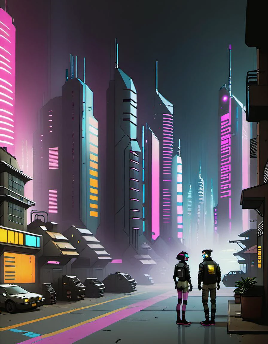 a cyberpunk city <lora:Everly Heights TaleSpinner:1>