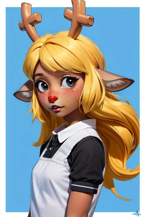 (<lora:noelle trigger:1>noelle, furry female anthro, deer girl, black eyes)