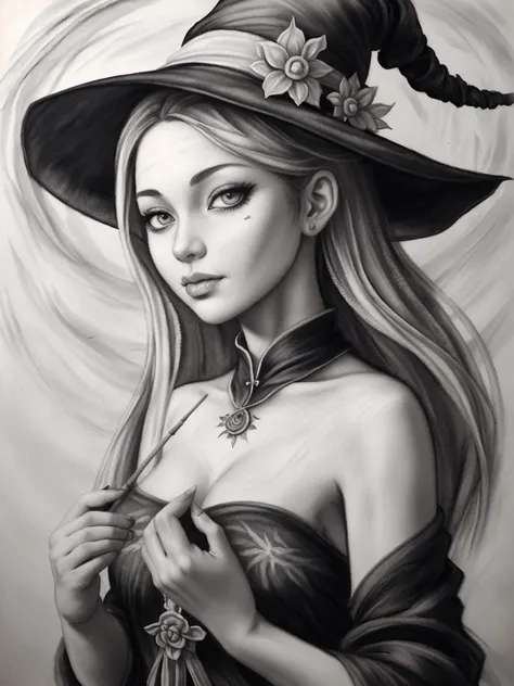 (colorscale), an enchanting witch, in a spell-casting pose, brings forth a spring festival in a once barren land <lora:PenciLora:0.7>, (artgirtstyle), (artgirtstyle2), (artgirtstyle3)