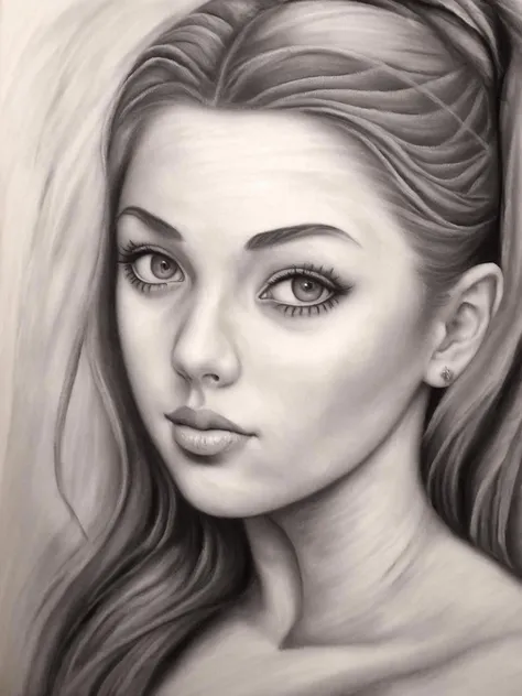 Pencil Sketch Drawing of ((suckingherownnipple)), big breasts, holding her breasts, sucking her own nipple, <lora:suckingherownnipple:1>, black and white drawing, pencil sketch, graphite drawing