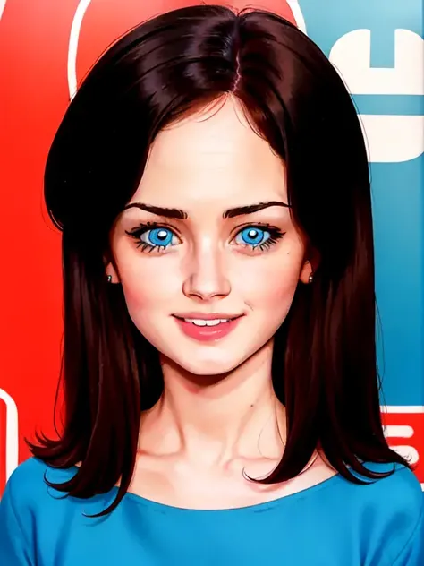 (2d 90s anime cel disney cartoon vector style) ,
headshot of a young girl dark brown hair blue eyes ,
<lora:gilmore girls Alexis Bledel:0.7>