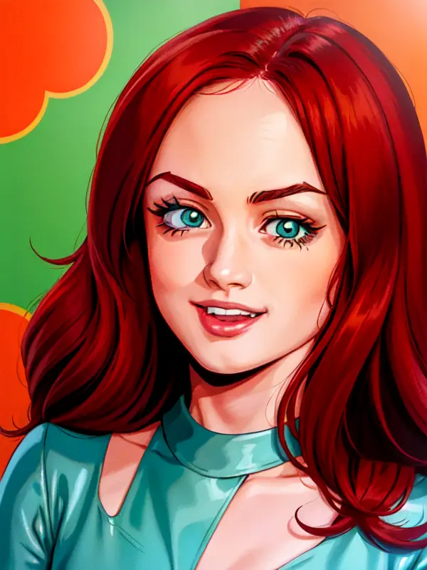 (2d 90s anime cel disney cartoon vector style) , 
headshot of a young teenage girl red hair green eyes , 

 <lora:gilmore girls Alexis Bledel:0.6>