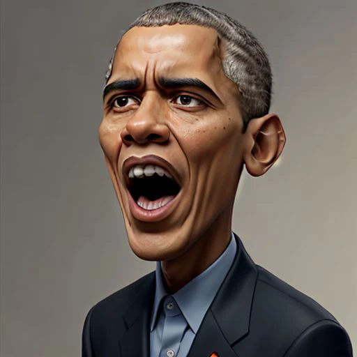 miniature barack obama screaming , funny, disney pixar style