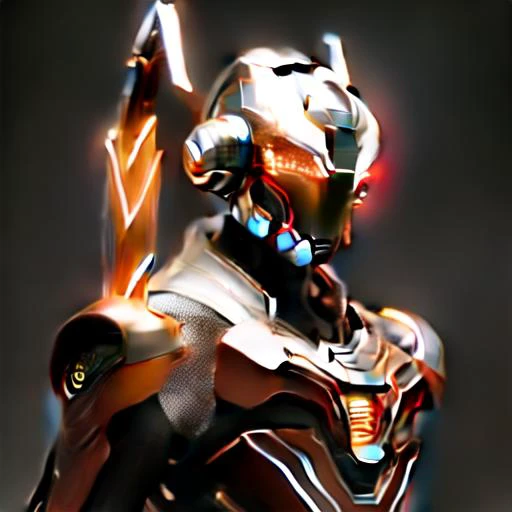 simple background, black background, robot, red armor, <lora:mechaMjstyle_v10:1>, looking at viewer,