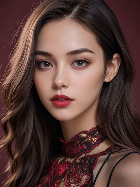 Ultra realista, melhor qualidade, foto antiga, analog photo, borrifos leves, Camila – Don’t be like that! Son-In-Law - Manhwa, cabelo longo, sedoso e volumoso, texturas reais, cabelo preto, neck ribbon, 1 garota, not a skinny or skinny girl, lindo rosto hexagonal, pele-branca, pele iluminada, realista shading, gothic makeup, manga de cotovelo, eyes visible through hair, CORPO FEMININO MUSCULAR, seios naturais, barriga quente, quadris quentes, pernas grossas, foreshortening, Olhos limpos, realista, fundo detalhado, fundo do quarto, (ultra detalhado), ( 8K, intricado), nu, posando em diferentes poses sensuais,