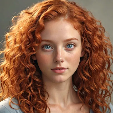 sharp,  50mm, studio quality, Ultra-HD-details,  a  cute european girl, long ginger curly hair, dark aquamarine eyes, colourful