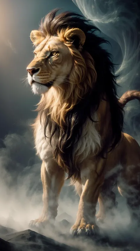 RAW Photo of  worldofmist courageous lion-headed deity <lora:WorldofMist:1><lora:add_detail:0.6> <lora:LowRa:0.2>, (Masterpiece:1.3) (best quality:1.2) (high quality:1.1), high quality,film grain,crisp and detailed,lens flare,dynamic,hyperdetailed,masterwork,high detailed,dappled light,golden ratio