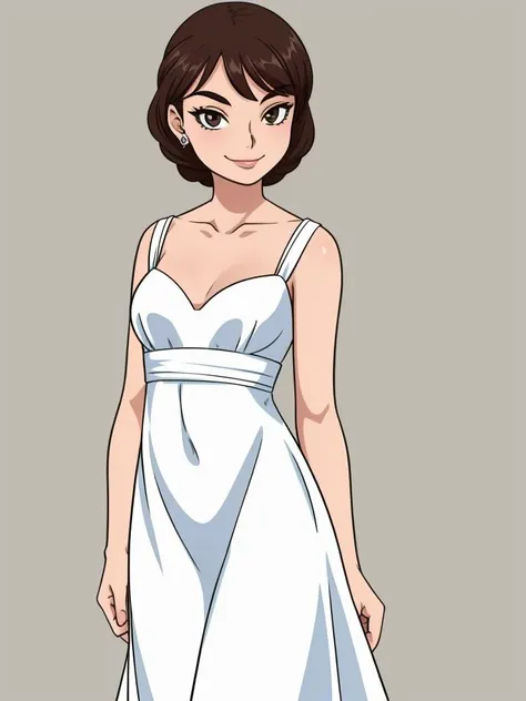 <lora:AudreyHepburn_v1:0.65>, AudreyHepburn woman, fancy white dress, short brown eyes, slim, eyebrows, standing,
<lora:HPStyle:0.85>, realistic anime HPStyle style, hd, simple background, soft focus, 1girl, smirk, solo, vibrant,