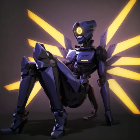 v1_ultrakill, solo, robot, shiny, wings, masterpiece, ultra hd, absurdres, best quality, full body
<lora:V1_Ultrakill-000044:.8>
