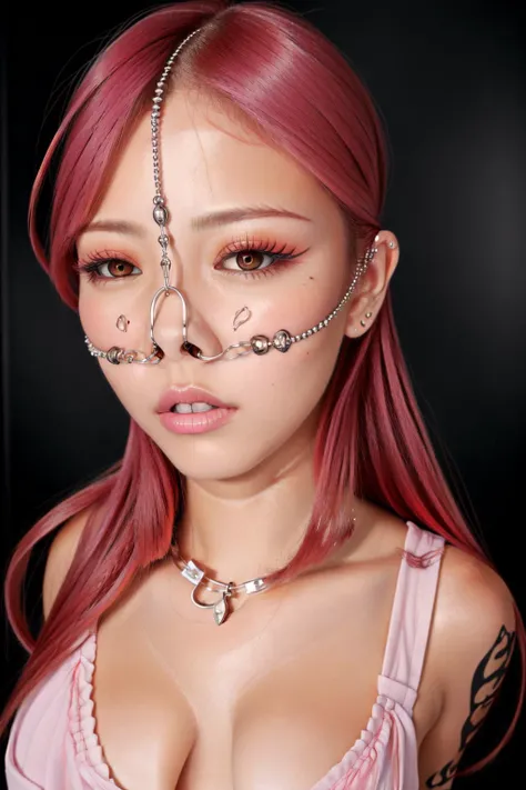 (masterpiece, best quality), intricate details,
1girl, <lora:ngnl_jibril:0.8> ngnl_jibril, long hair,pink hair,halo,large breasts,symbol-shaped pupils,tatoo,low wings, sideboobdrooling,
<lora:photo-3waynosehookv1.3:0.8> portrait, face focus,