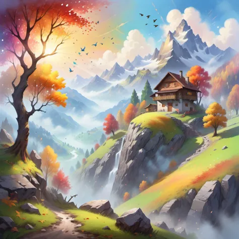 {"prompt": "\"Mountain Landscape with Misty Aura, Traditional Swiss Landscape, Rocky Terrain, Human Habitation, Vibrant Tree with Multicolored Leaves, Birds Flying in the Sky, Bright Sunny day, Paint Drips at the Bottom for Dreamy Effect\", View: Front Art Inspirations: Traditional Swiss Landscape Paintings, Artists on Art Station, Dribble, Art Styles: Swiss Landscape, Traditional Painting Render Style: oil paint, Resolution: 8K, Detail: Highly Detailed, Lighting: Natural Light, Sun Glow, Color Type: Vivid Colors, Fantasy Vivid Colors", "negative_prompt": "", "seed": 401035177, "use_stable_diffusion_model": "darkblueaphroditeNSFWHentai_v20", "clip_skip": true, "use_controlnet_model": null, "use_vae_model": "", "sampler_name": "euler", "width": 1024, "height": 1024, "num_inference_steps": 70, "guidance_scale": 7.0, "use_lora_model": "ChalkDustStyleSDXL", "lora_alpha": 0.5, "use_embeddings_model": null, "tiling": null, "use_face_correction": null, "use_upscale": null}