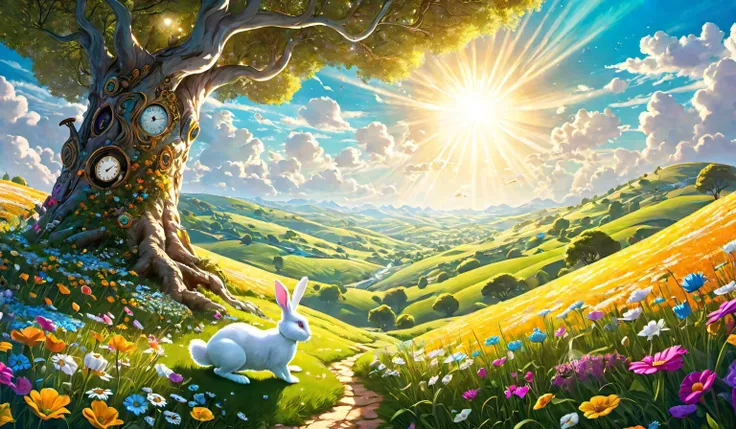 {"prompt": "Trees and flowers in a field, award wining digital art , inspired by Alice in Wonderland. Strong psychedelic theme, fantasy art, (((white rabbit and the rabbit hole))), meadows on hills, soft sunlight, epic and insane fantasy, strange magical wonderful creatures, flowing hills, morning sunlight, detailed trees in bloom, beautiful high resolution, rays of shimmering light, beautiful visuals, Detailed and Intricate, vivid colors, Beautiful Lighting, Clean & clear, Photo realistic, photo-realism\" UHD 8K, Soft vibrant Lens", "negative_prompt": "bad quality, bad anatomy, worst quality, low quality, low resolution, extra fingers, blur, blurry, ugly, wrong proportions, watermark, image artifacts, low-res, ugly, JPEG artifacts, deformed, noisy image", "seed": 2853756109, "use_stable_diffusion_model": "darkblueaphroditeNSFWHentai_v20", "clip_skip": true, "use_controlnet_model": null, "use_vae_model": "", "sampler_name": "dpmpp_2m", "width": 1536, "height": 896, "num_inference_steps": 70, "guidance_scale": 10.0, "use_lora_model": null, "use_embeddings_model": null, "tiling": null, "use_face_correction": null, "use_upscale": null}