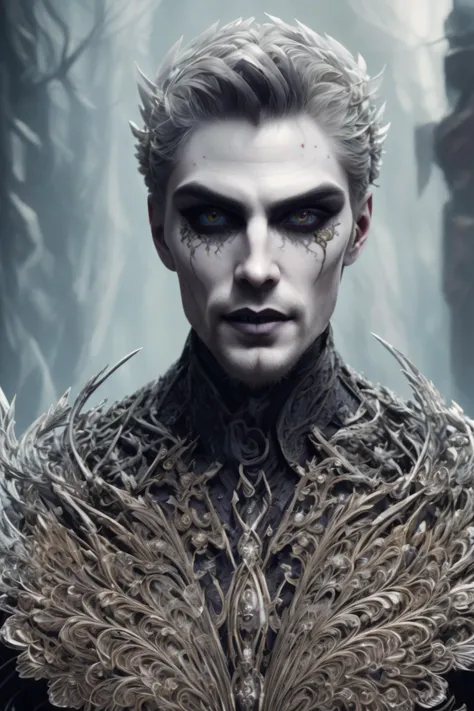 8k full body portrait of gothic vampire man, intricate, elegant, highly detailed, majestic, digital photography, hdr, drkngelic style,  <lora:drkngelic10:1>