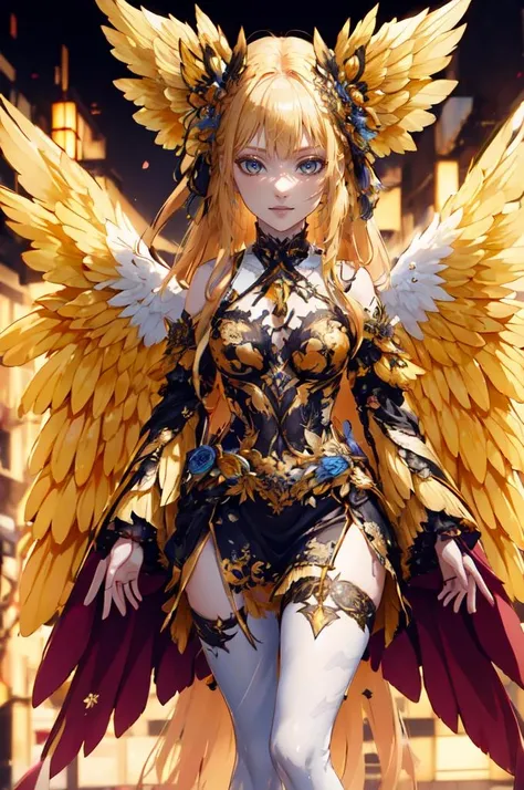 <lora:drkngelic10:1> drkngelic, art by drkngelic, drkngelic style, white and blue theme, <lora:colored_eyelashes000:1> COLORED EYELASHES, white eyelashes, yellow eyelashes,, ultra detailed, masterpiece, best quality, solo, soft smile, light smile,
1girl, blue eyes, very long hair, blonde hair, long blonde hair, french braid, bangs, medium breasts,
hair ribbon, frilled choker, criss-cross halter, sleeveless dress, high-waist skirt, backless dress, waist bow, detached sleeves, frilled sleeves, wide sleeves, pantyhose, patterned legwear, mary janes,