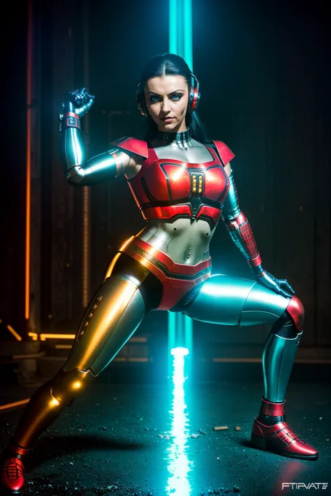 <lora:quiron_NikkyRider_v4_lora:0.87> <lora:quiron_Jaspion_v1_Lora:0.67>, (realistic), cyberpunk style, cinematic photo, NikkyRiderQuiron woman, blue eyes, Nikky Rider as cyberpunk JaspionQuiron character wearing (spiderwoman) costume with (metallic details) with rusty and damage (cybernetic arm and leg) , dynamic posture, dynamic posture, (ai artwork by Quiron:0.1), neon light, night, insane level of details, trending on artstation, cinematic light, side lighting, best shadow, 8k uhd, dslr, soft lighting, high quality, film grain, Fujifilm XT3,