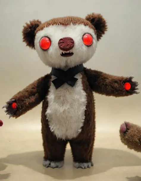 colargolstyle colargol creepy zombie vampire bear with red eyes, high quality, very sharp, professional photography <lora:hjcolargol_v11xl:0.75>