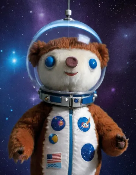 colargolstyle portrait photo of the bear in space, high quality, very sharp, professional photography <lora:hjcolargol_v11xl:0.75>