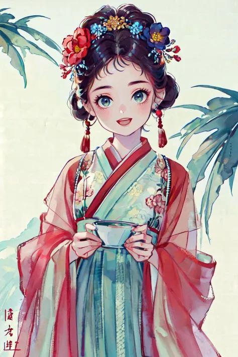 <lora:gufeng_v1:0.9>hair ornament, flower,chinese clothes,jewely,
(best quality, masterpiece, RAW photo,ultra-detailed:1.2), <lyco:GoodHands-beta2:1.0>,1girl,solo,looking at viewer,:D,