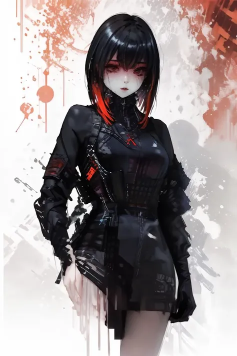 (Divisive Drawing:1.3) of (Sketched:1.3) <lora:countess_(paragon)-000015:1> countess \(paragon\), paragon, latex, female <lora:urbansamurai_v0.3:1> urbansamurai, clothing, style, techwear,(Primary Colors:1.3), <lora:LCM_LoRA_Weights_SD15:1>
