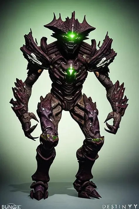 <lora:DestinyHive-000015:0.85> dhive, 1boy, armor, standing, monster, glowing eyes, helmet