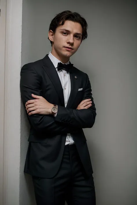 tomholland person,<lora:tomholland_22500:1>,portrait,wearing suit