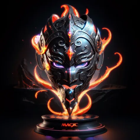 Mask  Volcano Magic . concept. pedestal. 3D. dramatic lighting, 3D, simple black BG.
epic realistic, hyperdetailed, cycles render, caustics, artstation, hyper realistic, detailed, photography, volumetric, ultra detailed, intricate detail, 32k, super resolution, Cinematic Lighting, Accent Lighting, Global Illumination
<lora:RPG-pedestal:0.7>