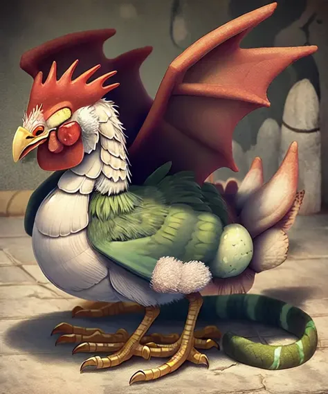 cockatrice hatching , <lora:cockatrice-14:1>