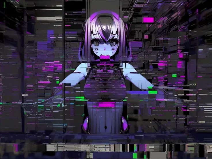 <lora:glitch-core-10:1> glitchcore,  <lora:ttpt-fC-v1.3c:1> ttpt-fc, 1girl, armory, complex, shoulders