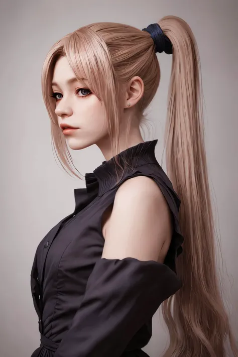 portrait photo of <lora:tenletters_v1:.9>  tenletters,
focus on  face,
wearing conservative clothing,
her hair is styled as cascading ponytail,