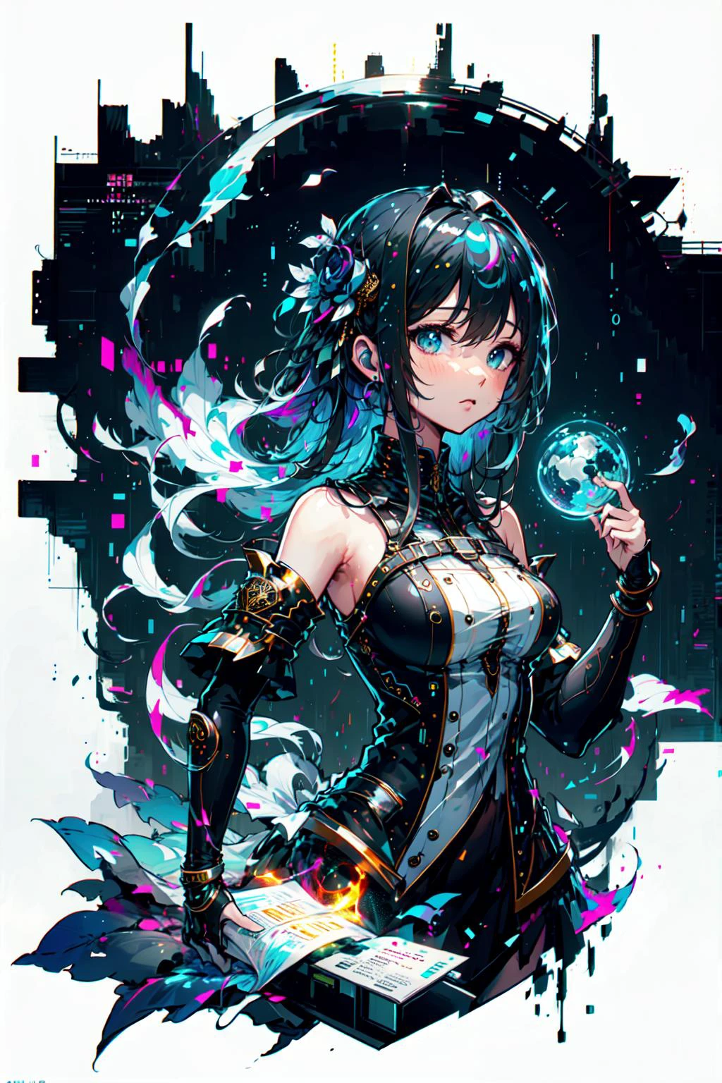 (extremely detailed CG unity 16k wallpaper,best quality,extreme quality,masterpiece,ultra-detailed,:1.3),
<lora:MJ Style:0.6> midjourney style, space <lora:binarycode:0.6> binary code, digital art,only zero and one,