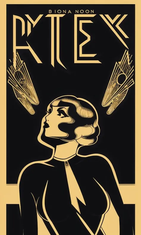 BioshockARTDECO, poster, simplistic, art deco, vibrant color, intricate, 8k, uhd, best quality, negative space, high quality illustration, noir, speakeasy singer, 1 girl, beautiful gown, 1940s \(style\), stage, curtains, femme fatale, long red hair, cinematic lighting