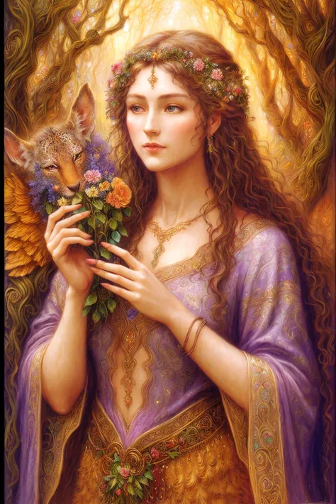 1 woman by
Josephine Wall
druid, forest, floral, animals,
fantasy
realistic
(masterpiece, best quality)