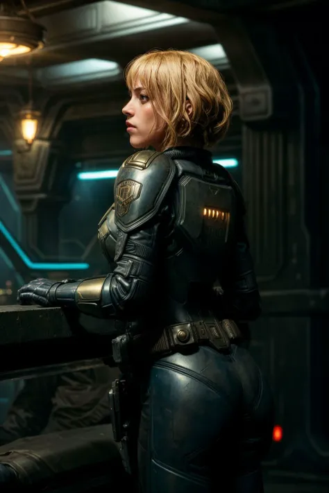 sci-fi dark movie style, scene depicting Judge Anderson as oliviathirlby, view from behind, in a futuristic cantina, crowded with patrons, cyberpunk setting, cluttered, neon lights, (film grain:1.2), cinematic lighting,
(masterpiece, best quality, high quality), beautiful and aesthetic, ultra detailed, highres, HDR, unity 8k wallpaper, complex background, sharp focus, realistic, photorealistic, perfect hands, detailed skin texture, (blush:0.5), (goosebumps:0.5), subsurface scattering,
<lora:dredd3d-oliviathirlby-anderson-v11_6000-d4p:0.6>
<lora:add_detail:0.5>
<lora:epi_noiseoffset2:1>
<lora:more_details:0.4>