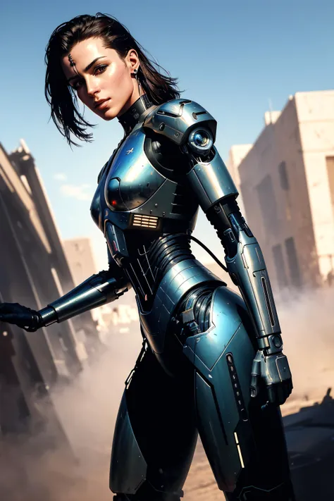 ((oil painting)) of ((attractive female modern military with with cybernetic limbs part cyborg on patrol)), cinematic, dynamic pose, fine details, reflections, 8k, ((dark shot)), soft volumetric lights, (backlit:1.3), (photorealistic:1.3), (Style-Glass), hdr, antialiased, 8k, ((syd mead)), sharp details, detailed background, ((masterpiece)), (painterly), (good anatomy), (good proportions), (good composition), (dramapaint), (analogue style), ((empty hands)), (futuristic scifi background), (perfect body),