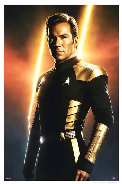 portrait of 1 man, sks person, solo:1.5, (Star Trek), epic (photo, studio lighting, hard light, sony a7, 50 mm, matte skin, pores, colors, hyperdetailed, hyperrealistic), perfect lighting, perfect shading, volumetric lighting, subsurface scattering, (science fiction poster), (photorealistic:1.6), <lyco:locon_william_v1_from_v1_64_32:1.13>