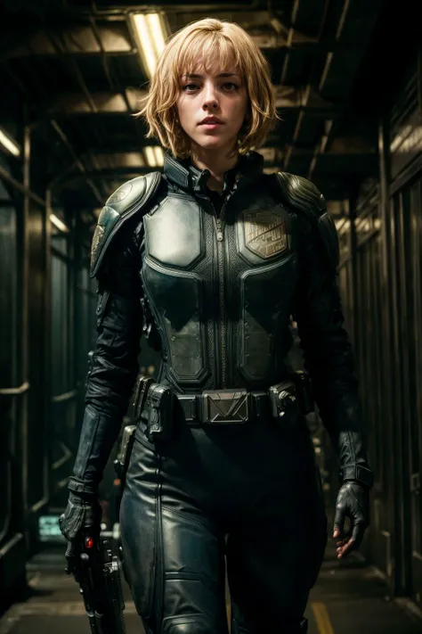 sci-fi dark movie style, scene depicting Judge Anderson as oliviathirlby as she patrols the corridors of a Mega-City One building, exuding authority and vigilance, crowded with vagabonds, cyberpunk setting, cluttered, neon lights, (film grain:1.2), cinematic lighting,
(masterpiece, best quality, high quality), beautiful and aesthetic, ultra detailed, highres, HDR, unity 8k wallpaper, complex background, sharp focus, realistic, photorealistic, perfect hands, detailed skin texture, (blush:0.5), (goosebumps:0.5), subsurface scattering,
<lora:dredd3d-oliviathirlby-anderson-v11_6000-d4p:0.6>
<lora:add_detail:0.5>
<lora:epi_noiseoffset2:1>
<lora:more_details:0.4>