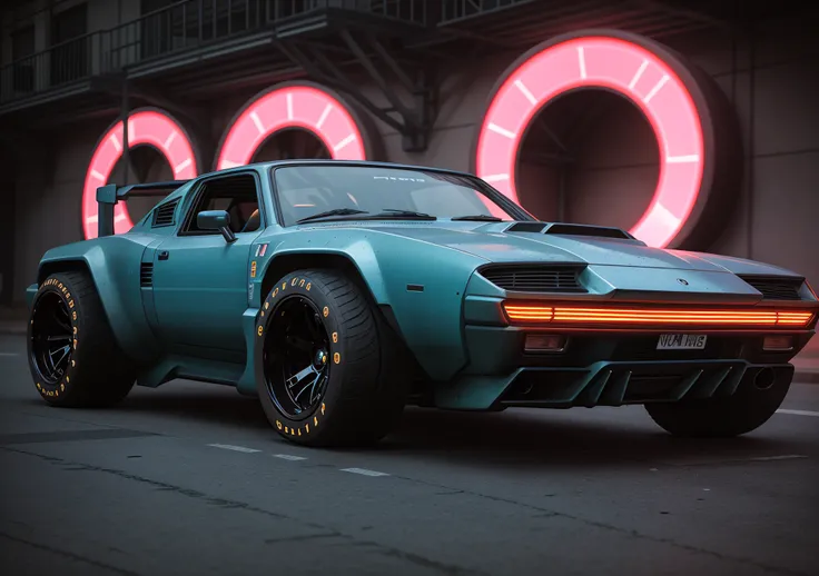 cyberpunk (((retro zeekars))) (with glowing rims), wide tires, at the parking lot, at night city, <lora:zeekars:0.65>, perfect lighting, perfect shading, subsurface scattering, volumetric lighting, (photorealistic:1.6)